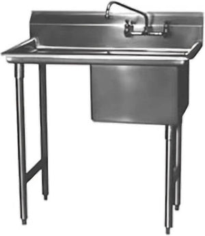 Winholt - 18" x 24" x 18" Stainless Steel One Compartment Sink with Left Drainboard - WS1T1824LD18 (Special Order 4-6 Weeks)