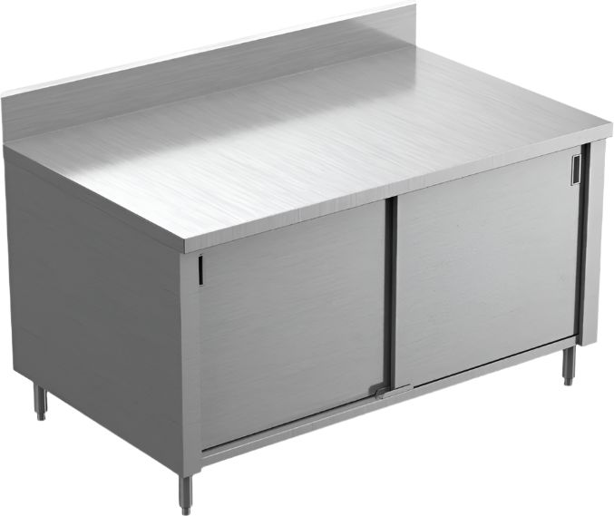 Winholt - 18" x 36" Stainless Steel Enclosed Base Table with Langed Feet - STCT-BD1836H36-FF