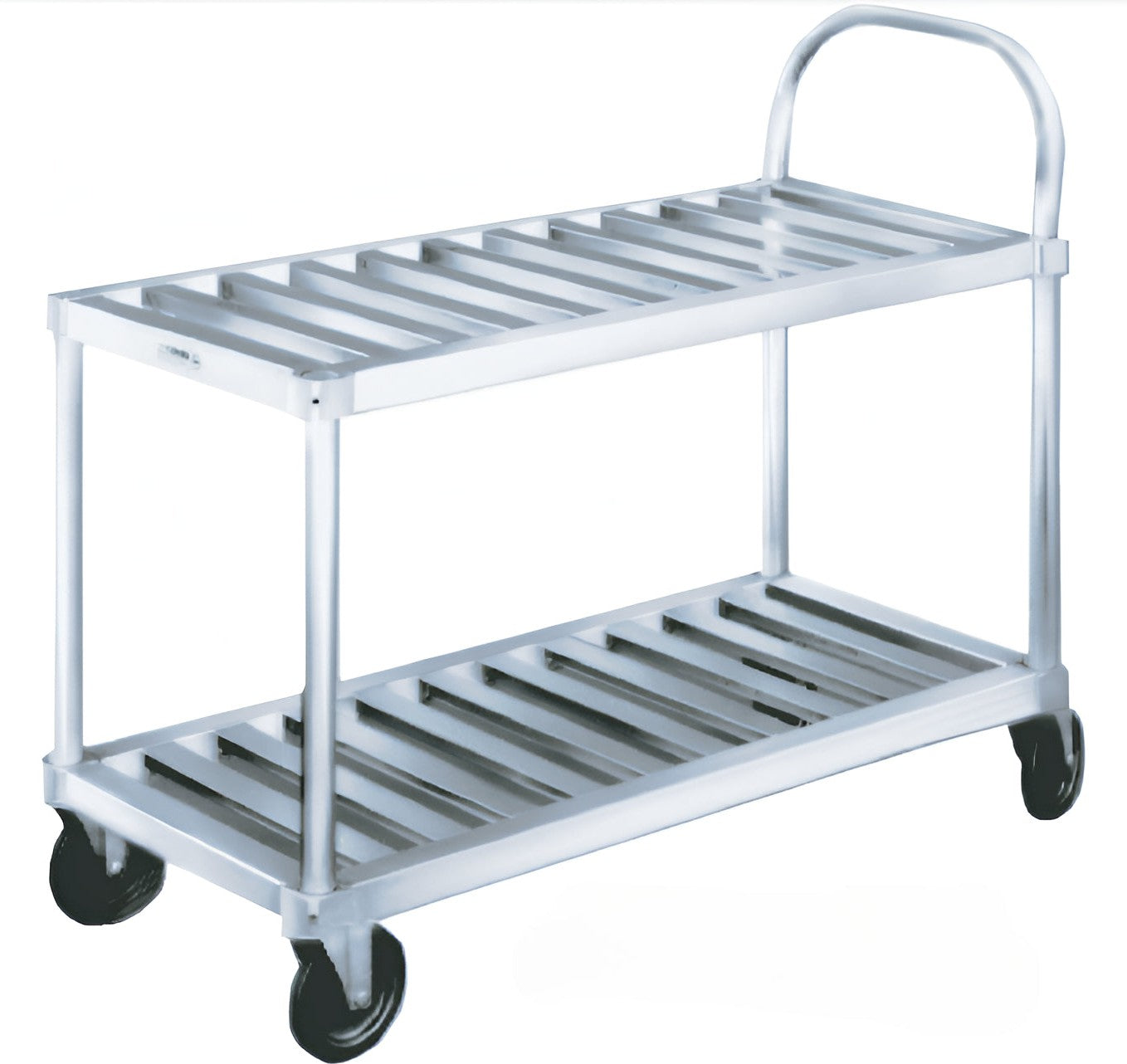 Winholt - 18" x 37" Aluminum Heavy Duty Sani Stock Carts T-Bar or Tubular Deck with Solid Top Shelf - TBST-1837-ST (Special Order 4-6 Weeks)