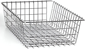 Winholt - 19" x 13" x 5" Nickel Chrome Bagel Bread & Bun Basket - WBB1319