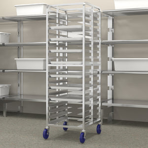 Winholt - 20-18" Pan End Loading Heavy Duty Pan Rack with Plate Caster, 2 with Locks, Bumpers, HD Reinforced Sides - AL-1820BP-XB-LC (Special Order 4-6 Weeks)