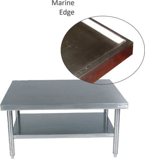 Winholt - 24" x 24", 14 Gauge Top with 16 Gauge Under-Shelf Stainless Steel Equipment Stand with Stand Open Base - ES-MX2424-14