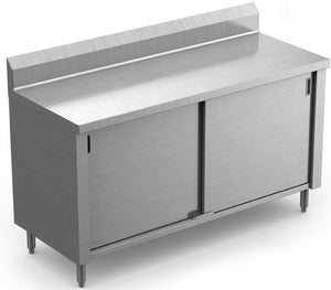 Winholt - 24" x 24" Enclosed Base Table with 5" High Boxed Backsplash, Hinged Doors, and Mid Shelf - STCT-BBHD2424-MS