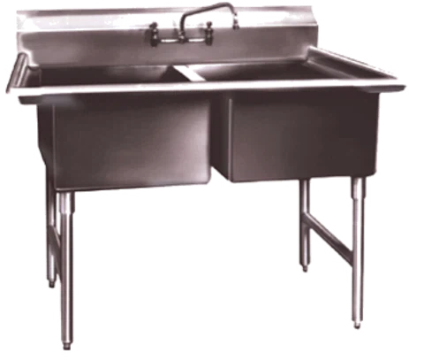 Winholt - 24" x 24" Stainless Steel Two Compartment Sink - WS2T2424 (Special Order 4-6 Weeks)