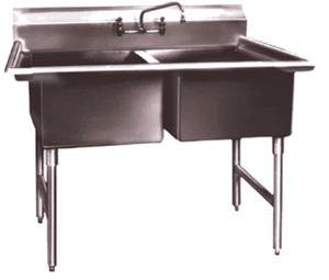 Winholt - 24" x 24" Stainless Steel Two Compartment Sink - WS2T2424 (Special Order 4-6 Weeks)