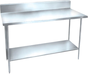 Winholt - 24" x 48" 14 Gauge Stainless Steel Work Tables with 6” Height Backsplash - DTSBB-2448-14 (Special Order 4-6 Weeks)