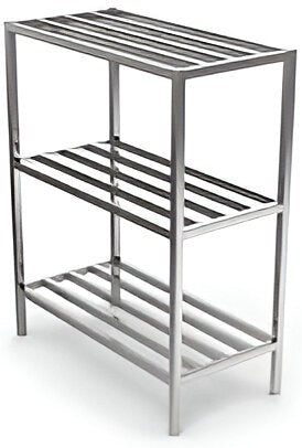 Winholt - 26" Aluminum Sani Stock Cart With Three Tubular Shelves - ALUC-3-2036-43H (Special Order 4-6 Weeks)