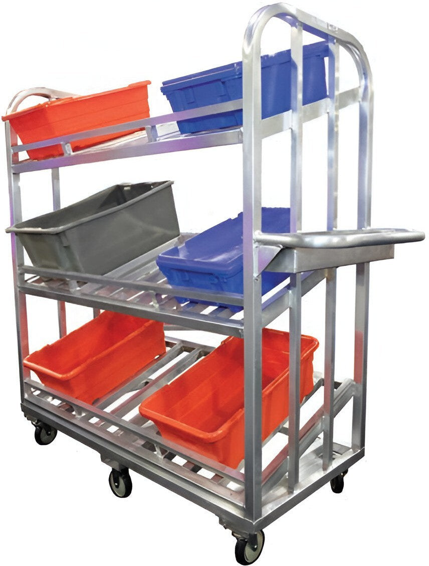 Winholt - 26" x 59" Picking Shelf Cart With 3 Shelves - ALUC-3-2659-6W-SDR