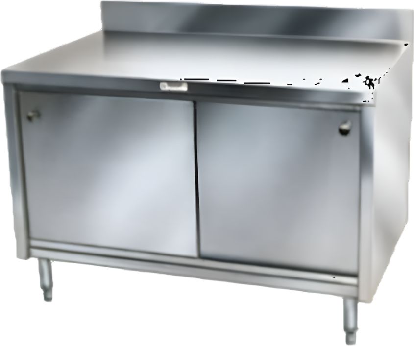 Winholt - 30" x 36" x 34" Stainless Steel Work Table with Sliding Door - STCT-BD3036 (Special Order 4-6 Weeks)