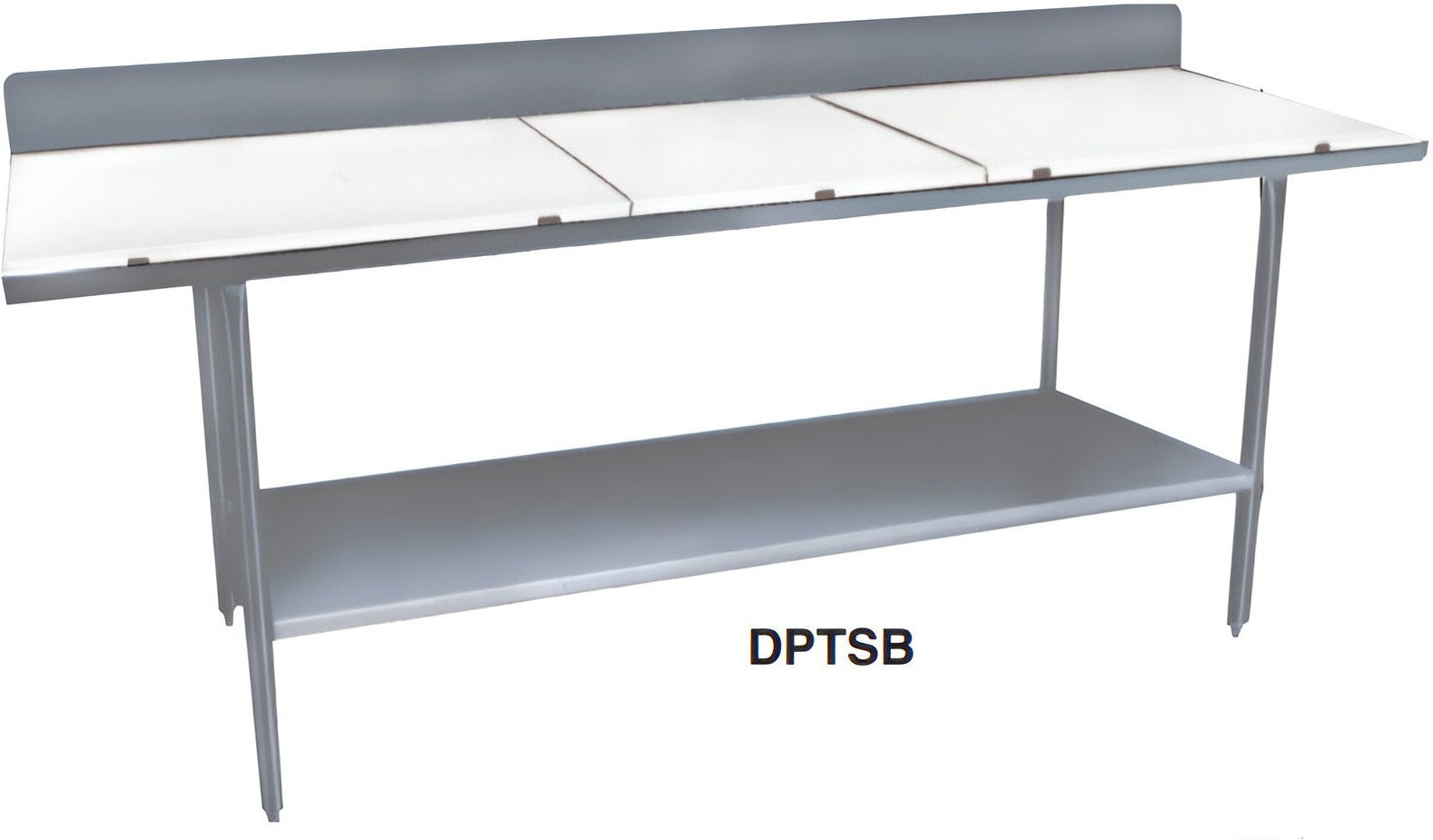 Winholt - 30" x 48" Poly Top Work Table with Undershelf and Backsplash - DPTSB-3048