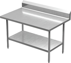 Winholt - 30" x 48" Stainless Steel Work Tables with 6” Height Backsplash and Mobile Unit with Casters - DTSBB-3048-MLC