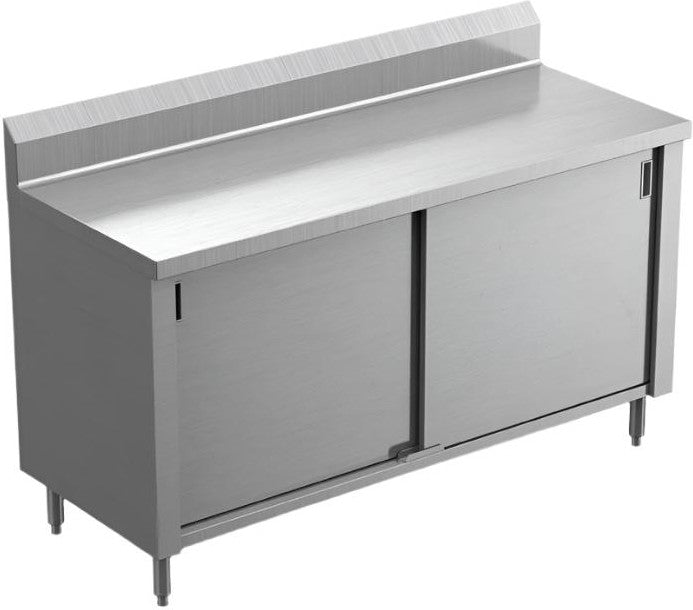 Winholt - 30" x 72" Stainless Steel Enclosed Base Table With Sliding Door - STCT-BBD3072H30-E