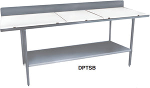 Winholt - 30" x 96" Poly Top Work Table with Undershelf, Backsplash and 6 Legs - DPTSB-3096 (Special Order 4-6 Weeks)