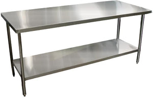 Winholt - 30" x 96" Stainless Steel Work Table With Undershef and 6 Legs - DTS-3096