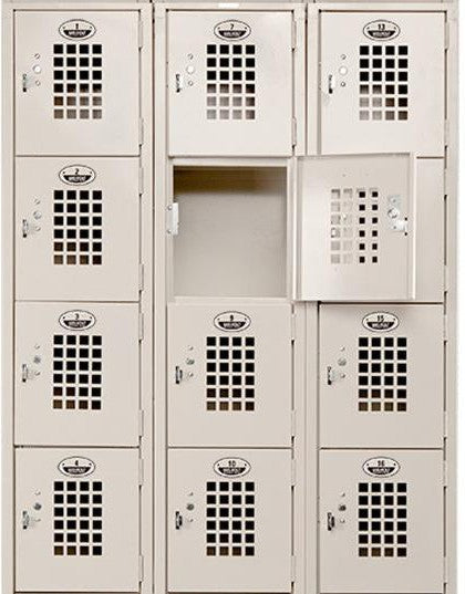 Winholt - 36" x 12" Three Column Eighteen Door Slanted Top Locker - WL-618 (Special Order 4-6 Weeks)