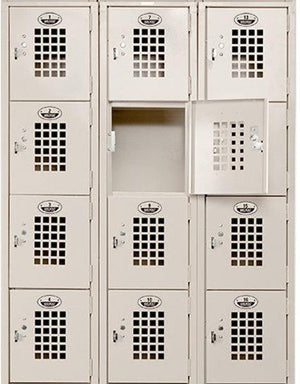 Winholt - 36" x 12" Three Column Twelve Door Slanted Top Locker - WL-612 (Special Order 4-6 Weeks)