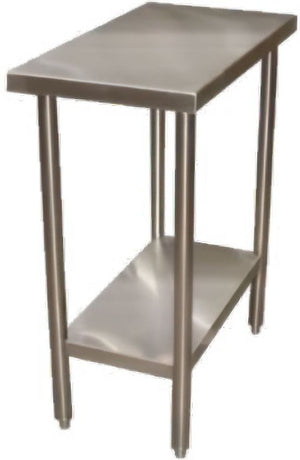 Winholt - 36" x 15" Filler Table Stainless Steel Finish Legs & Cross Bracing Work Table With Undershef - DTS-3615