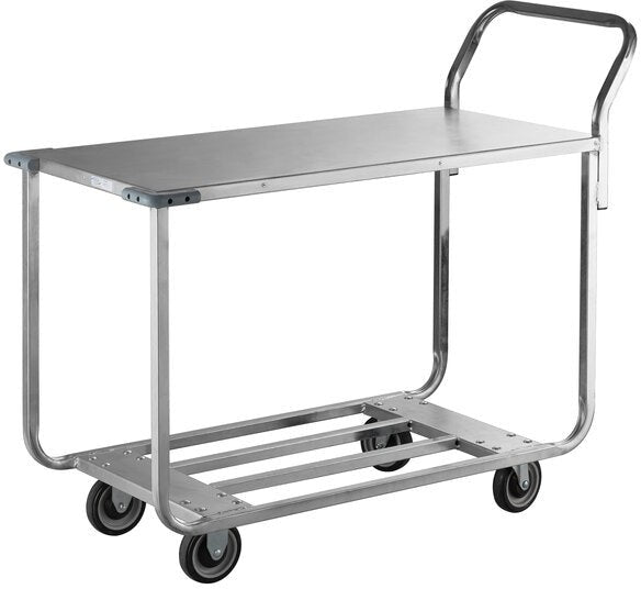 Winholt - 41" x 20" Two Shelf Stocking / Utility Cart with Bumpers and Handle - WX-1000KA-B-WM (Special Order 4-6 Weeks)