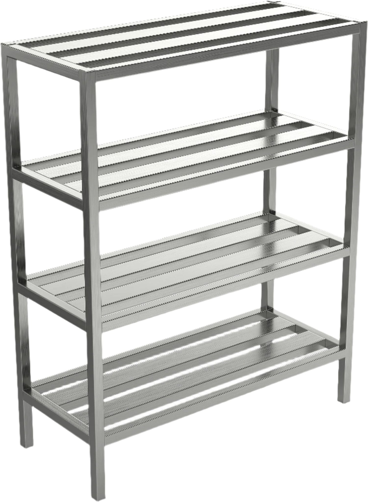 Winholt - 48" Aluminum E-Channel Cooler and Backroom Center Mount Shelving With 3 Shelves - ALSCH-48-324-CM