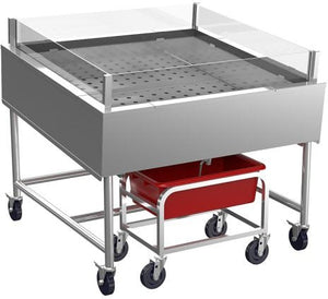 Winholt - 48" Insulated Display Table With Sneeze Guards & Lug Cart with Lug - SSMIT-4848-MLC-SNG-KIT