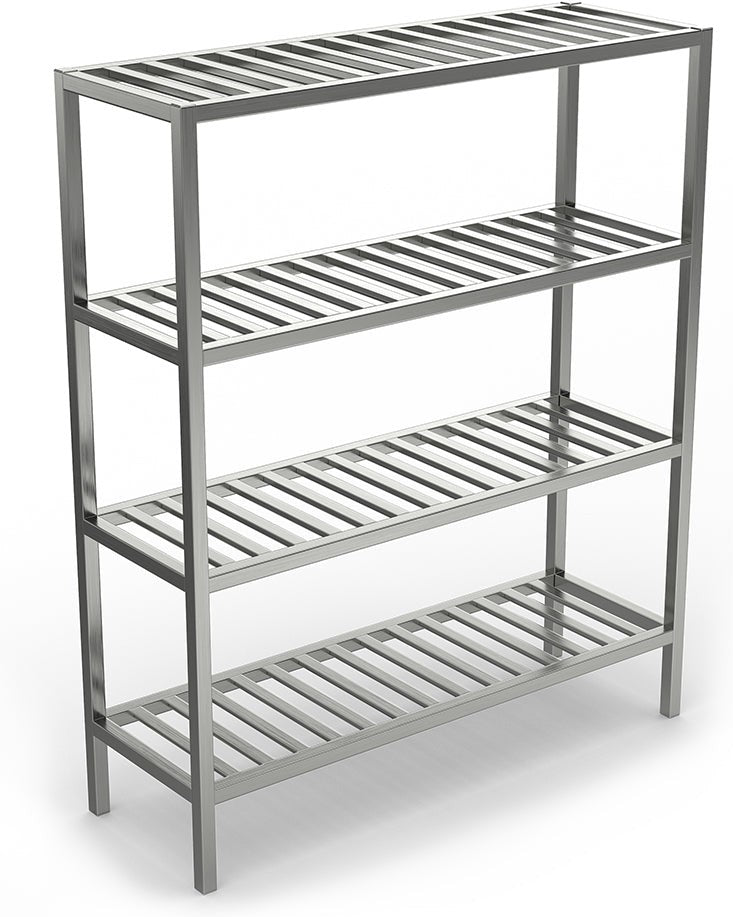 Winholt - 48" Mobile, 3 Shelves With 4 Locking Casters Aluminum Tubular Shelving - ALMCS-48-324-4LC