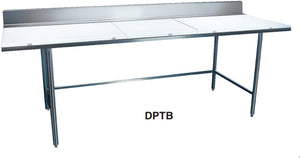 Winholt - 48" Poly Top Work Table Open Base with Backsplash - DPTB-3048 (Special Order 4-6 Weeks)