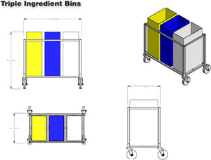 Winholt - 50 Lbs Flour / 75 Lbs Sugar Capacity Blue Polyethylene Ingredient Bin - 148BIN-BL