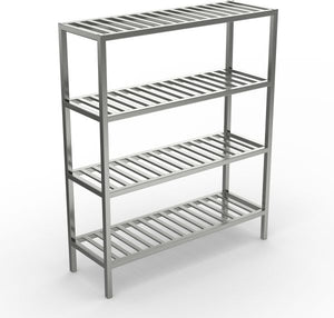 Winholt - 60" Aluminum E-Channel Cooler and Backroom Center Mount Shelving With 3 Shelves - ALSCH-60-324-CM