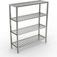 Winholt - 60" Aluminum E-Channel Cooler and Backroom Center Mount Shelving With 3 Shelves - ALSCH-60-324-CM