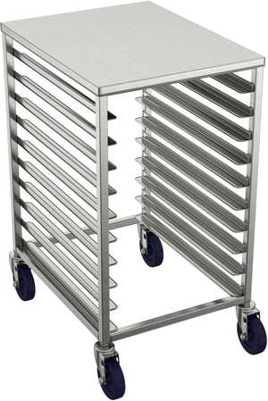 Winholt - Holds 10-18″ Trays, End Loading Aluminum Top Half Height Pan Racks - AL-1810H-ALTOP