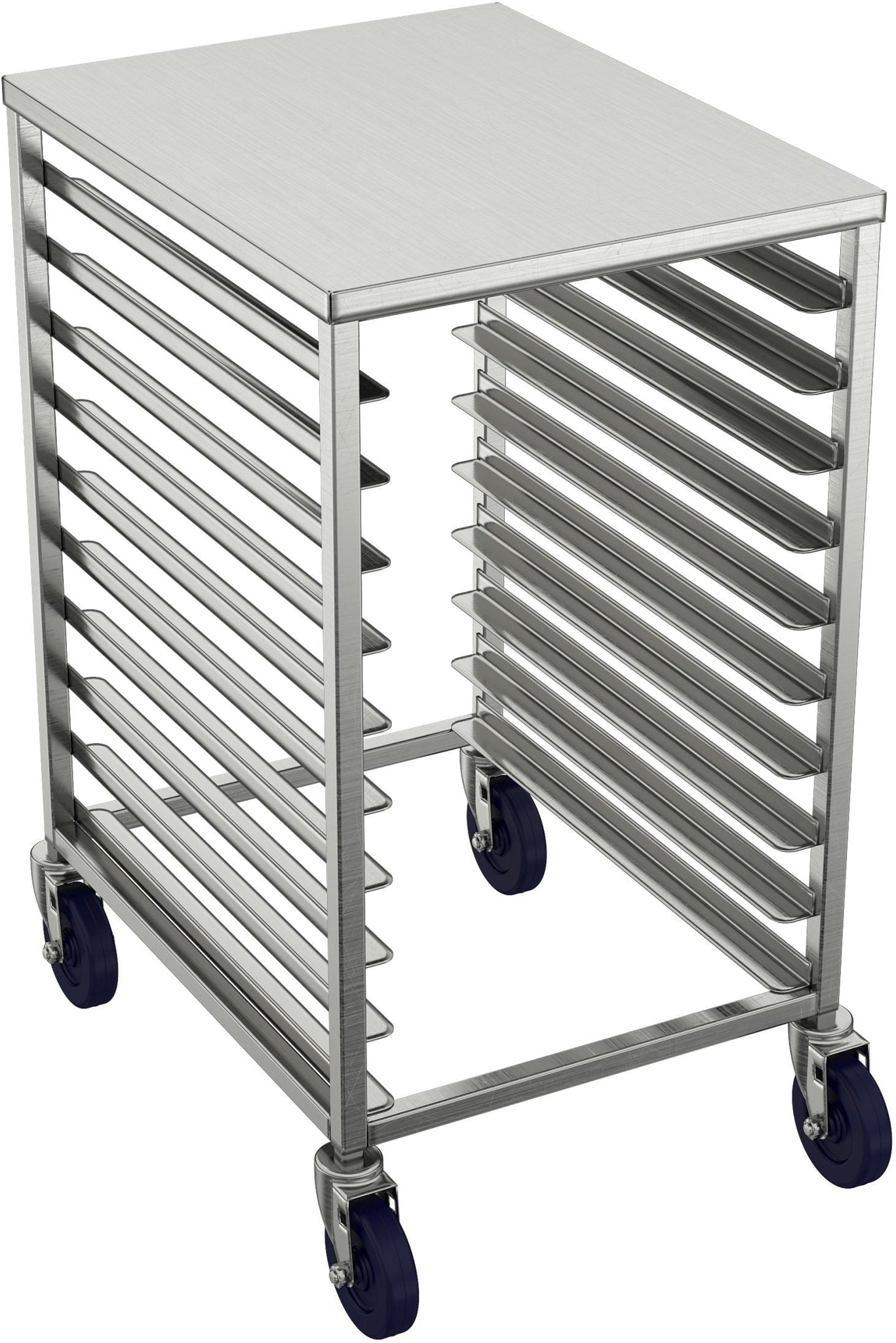 Winholt - Holds 10-18″ Trays, End Loading Locking Casters Half Height Pan Racks - AL-1810-HLC (Special Order 4-6 Weeks)