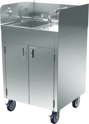 Winholt - One Compartment Mobile Hand Sink - STCT-BHD2436PUMP-WH (Special Order 4-6 Weeks)