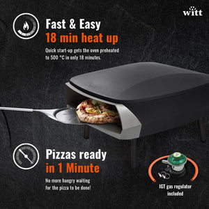 Witt - ETNA FERMO 1-Burner Black Pizza Oven - WI80650059