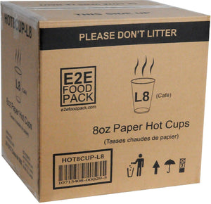 YesEco - 8 Oz Paper Coffee Hot Cup, 1000/Cs - HOT8CUP-L8