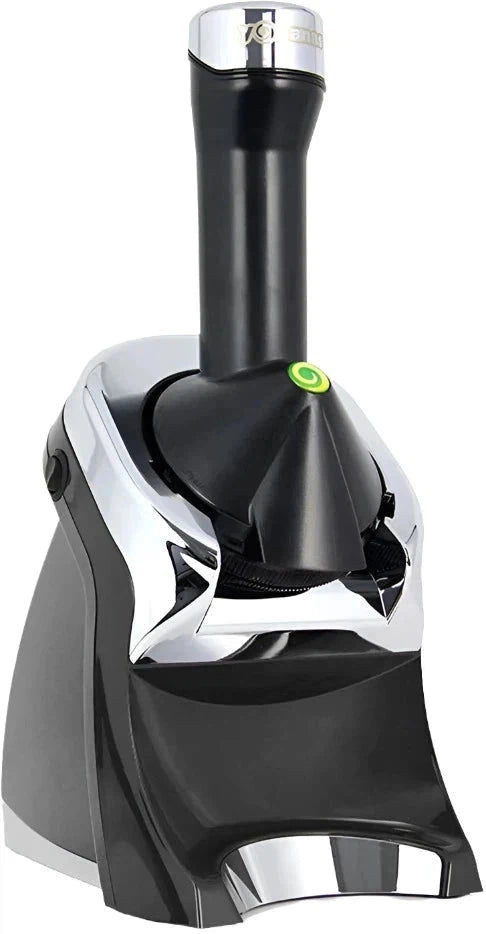 Yonanas - 200 Watts Black Deluxe Vegan Frozen Soft-Serve Dessert Maker with Premium Chrome Design - IC0988BK13