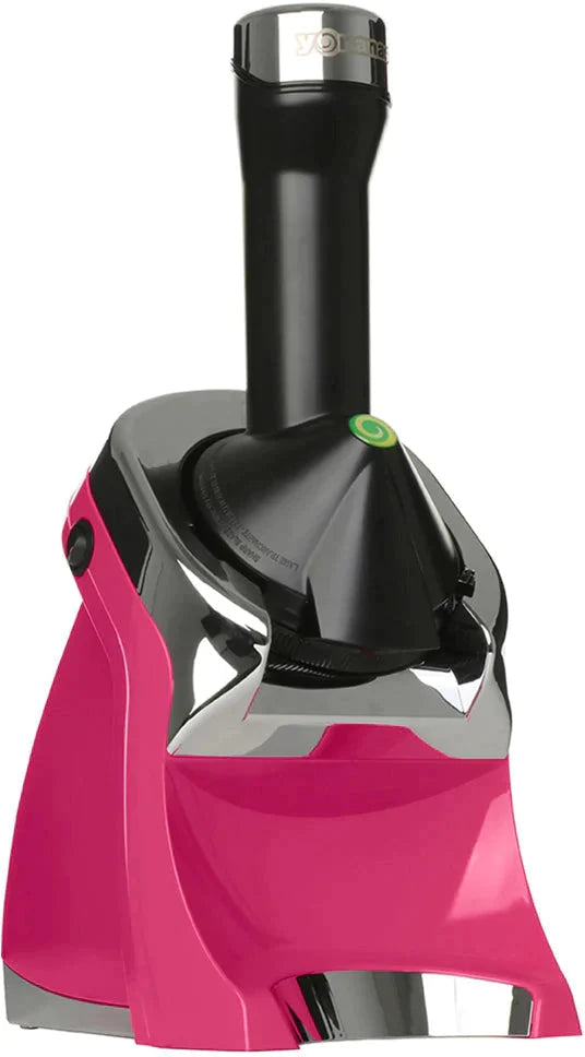 Yonanas - 200 Watts Hot Pink Deluxe Vegan Frozen Soft-Serve Dessert Maker with Premium Chrome Design - IC0988HP13