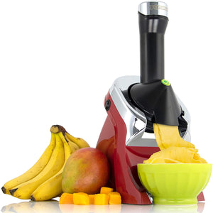 Yonanas - 200 Watts Red Deluxe Vegan Frozen Soft-Serve Dessert Maker with Premium Chrome Design - IC0988RD13