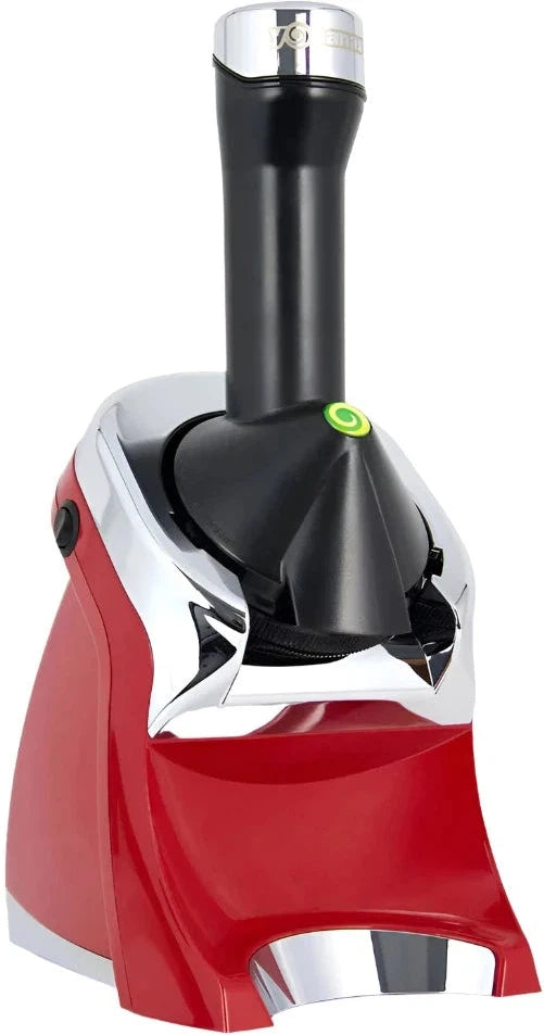 Yonanas - 200 Watts Red Deluxe Vegan Frozen Soft-Serve Dessert Maker with Premium Chrome Design - IC0988RD13