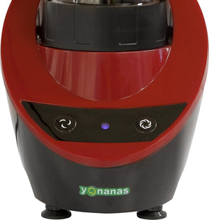 Yonanas - 300 Watts Red Personal Blender with 13.5-Ounce Portable Cup and Drinking Lid for Shakes and Smoothies - YOPB300RD