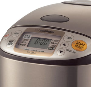 Zojirushi - 1 L Microcomputer Rice Cooker & Warmer with Basket - NS-TSC10XJ