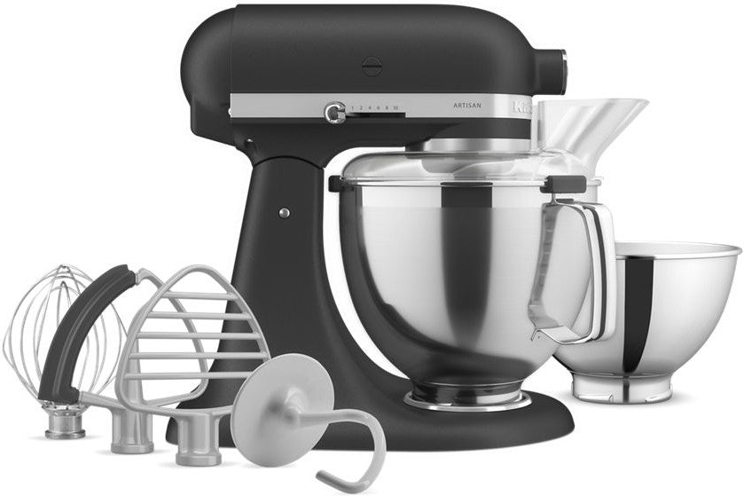 KitchenAid - 5 QT Black Artisan Tilt-Head Stand Mixer with Premium Accessory Pack Imperial - KSM195PSBK