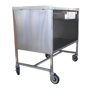 Winholt - 30" x 72" Stainless Steel Enclosed Mobile Table with Door & 4 Locking Caster - STCT-D3072-M