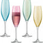 LSA International - Polka Set of 4 Assorted Pastel Champagne Flute Glasses - LG978-08-294