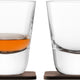 LSA International - Whisky Arran Set of 2 Clear Tumbler Glasses & Walnut Coasters - LG1212-09-301