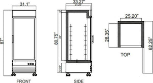 Omcan - 31" Reach-In Freezer with 1 Glass Door - FR-CN-0790-HC