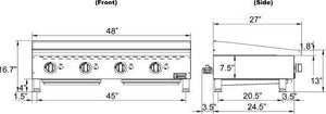 Omcan - Countertop Stainless Steel Gas Char-Broiler with 4 Burners - CE-CN-CBR48