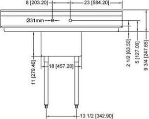 Omcan - Two Drain Boards 18” x 18” x 11” Pot Sink with Center Drain - 43759