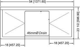 Omcan - Two Drain Boards 18” x 18” x 11” Pot Sink with Center Drain - 43759