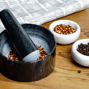 RSVP International - Black Marble Mortar & Pestle - MPBK