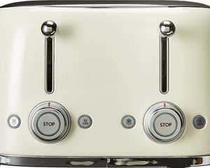 Smeg - 4 Slot 50's Retro Style Toaster Cream - TSF03CRUS